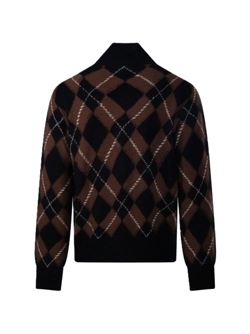 Maglia highneck zipped Ami Paris | HKS897.KN0202A352 BLACK/CHOCOLATE